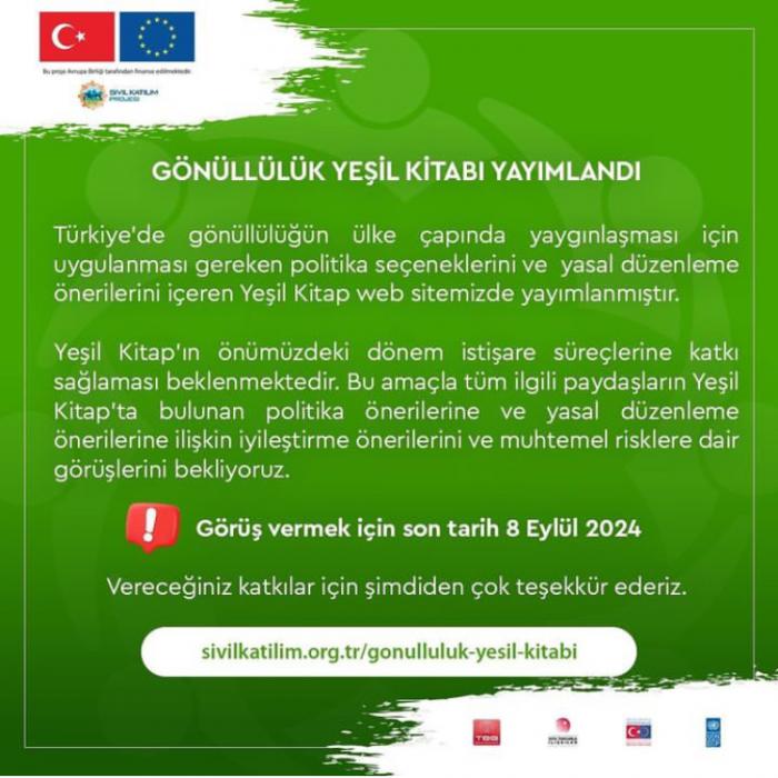 GÖNÜLLÜLÜK YEŞİL KİTABI YAYIMLANDI